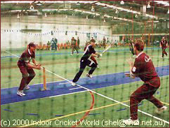Indoor cricket action - courtesy Indoor Cricket World web-site