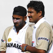 Harbhajan Singh (L) and Anil Kumble