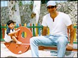 Wasim Akram with son Taimur