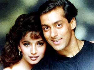Madhuri Dixit and Salman Khan in Hum Aapke Hain Koun!